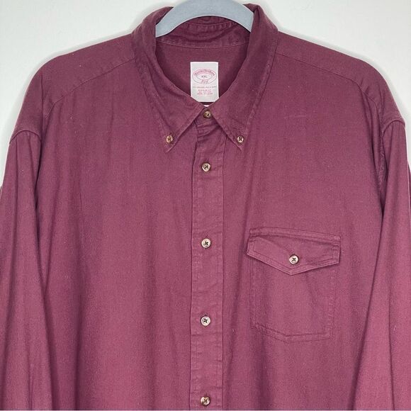 Brooks Brothers The Original Polo Shirt 346 Burgundy Button Down Mens XXL - Picture 2 of 7